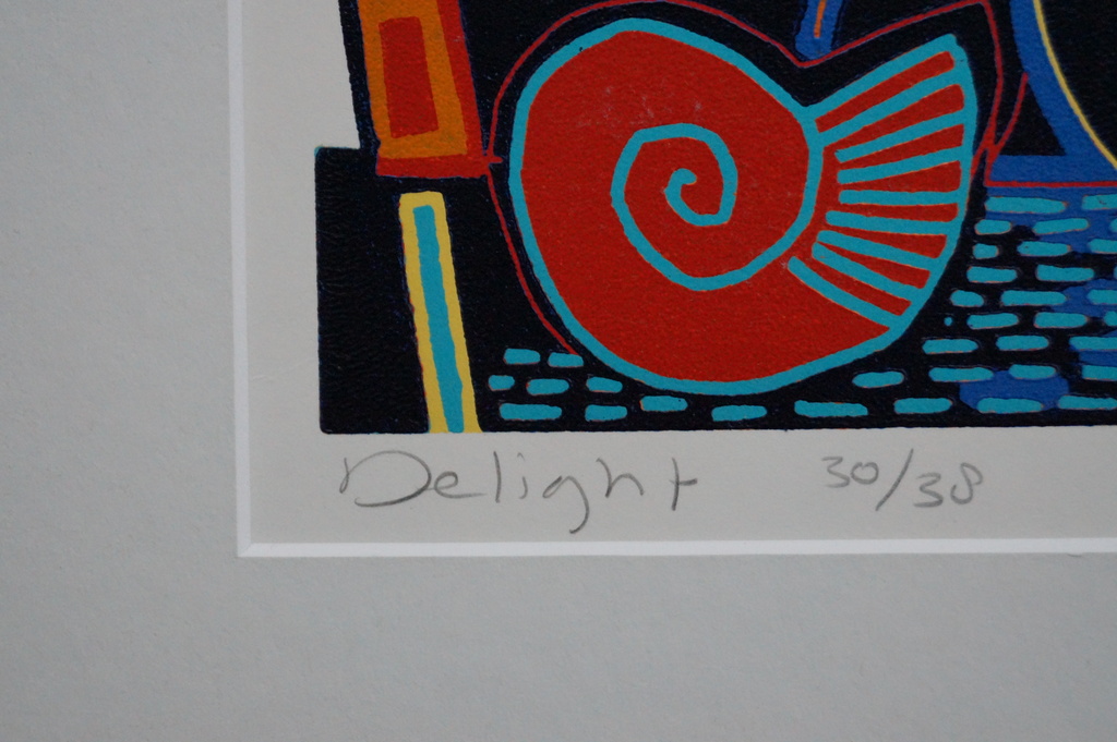 Diana van Hal - gesigneerde linosnede - Delight kopen? Bied vanaf 25!