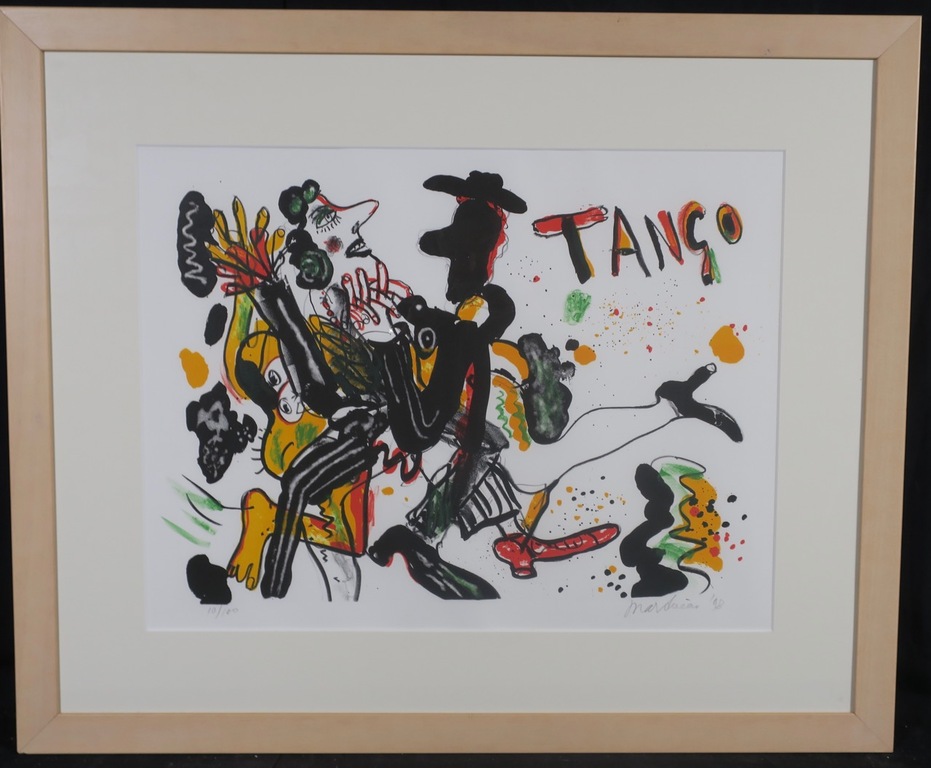 Anton Martineau: Litho, Tango II - Ingelijst verkocht voor € 50!