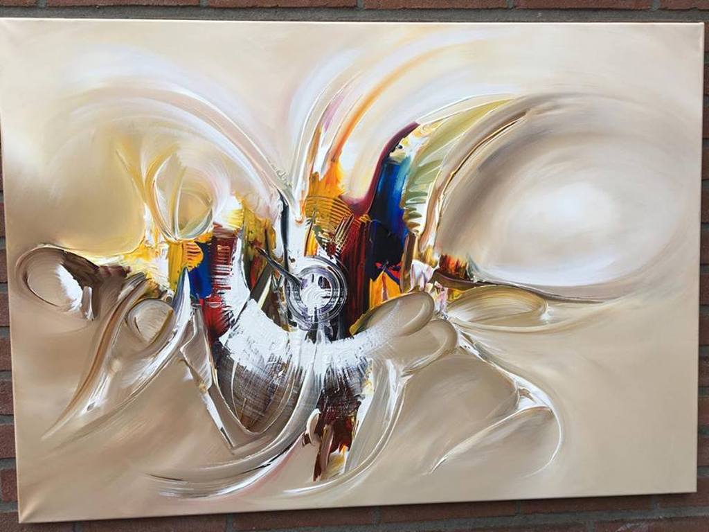 Gena - Abstract. Acrylverf op doek - 2017 - Gesigneerd. verkocht voor € 150!