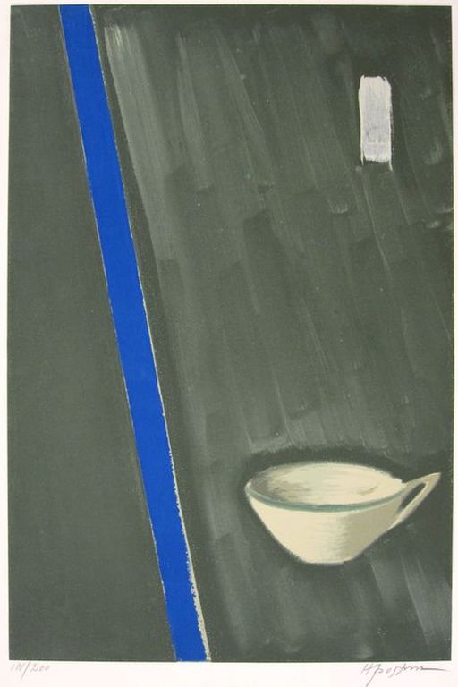 Hannes Postma, zeefdruk, Z.t. (kopje), ingelijst. kopen? Bied vanaf 50!