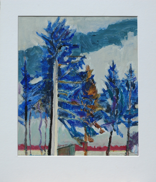 Hans Ebeling Koning, verf en pen op papier, Geitenschuurtje kopen? Bied vanaf 50!