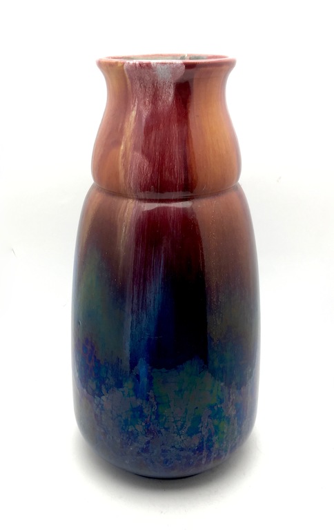 Ongespecificeerd - Faience de Thulin - Grote polychrome art deco vaas met iriserend druipglazuur kopen? Bied vanaf 45!