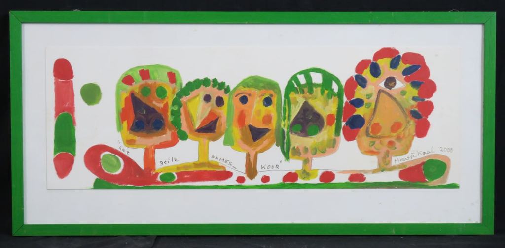 Meertje Kaal: Olieverf op papier, Het geile dames koor - Ingelijst kopen? Bied vanaf 1!