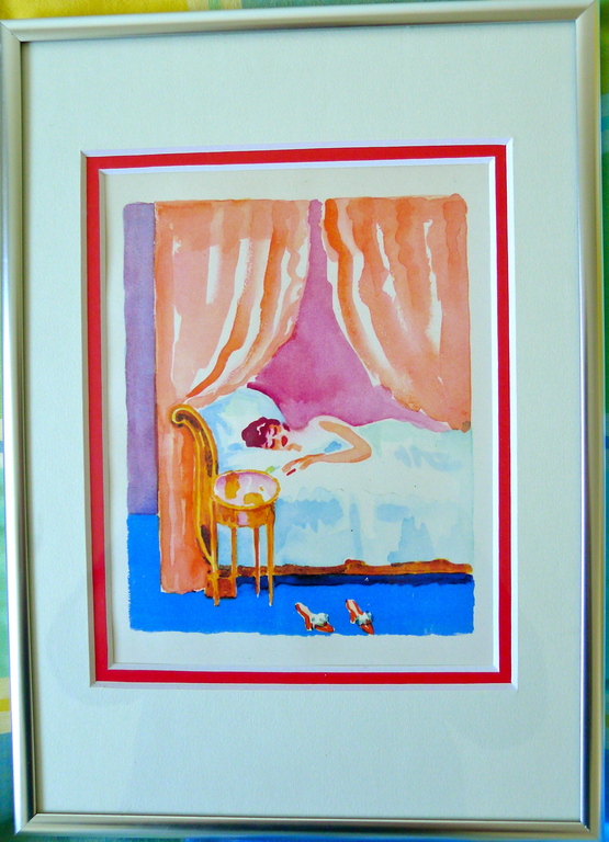 Kees van Dongen,ingelijste ( met 2! passe-partouts)  neogravure. verkocht voor € 50!