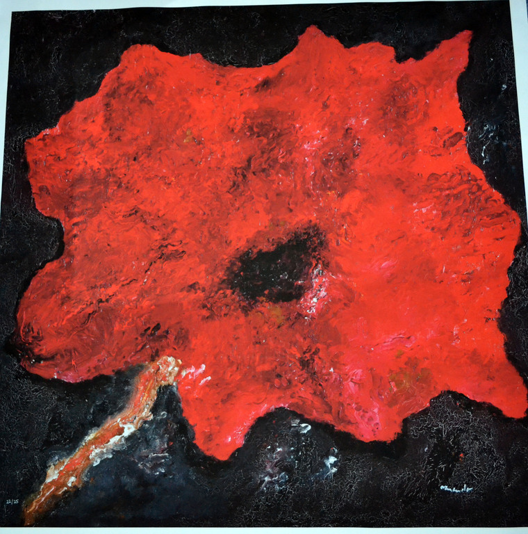 Armando, "bloem", zeer groot giclee op canvas - gesigneerd - oplage 25 - 2014 verkocht voor € 150!