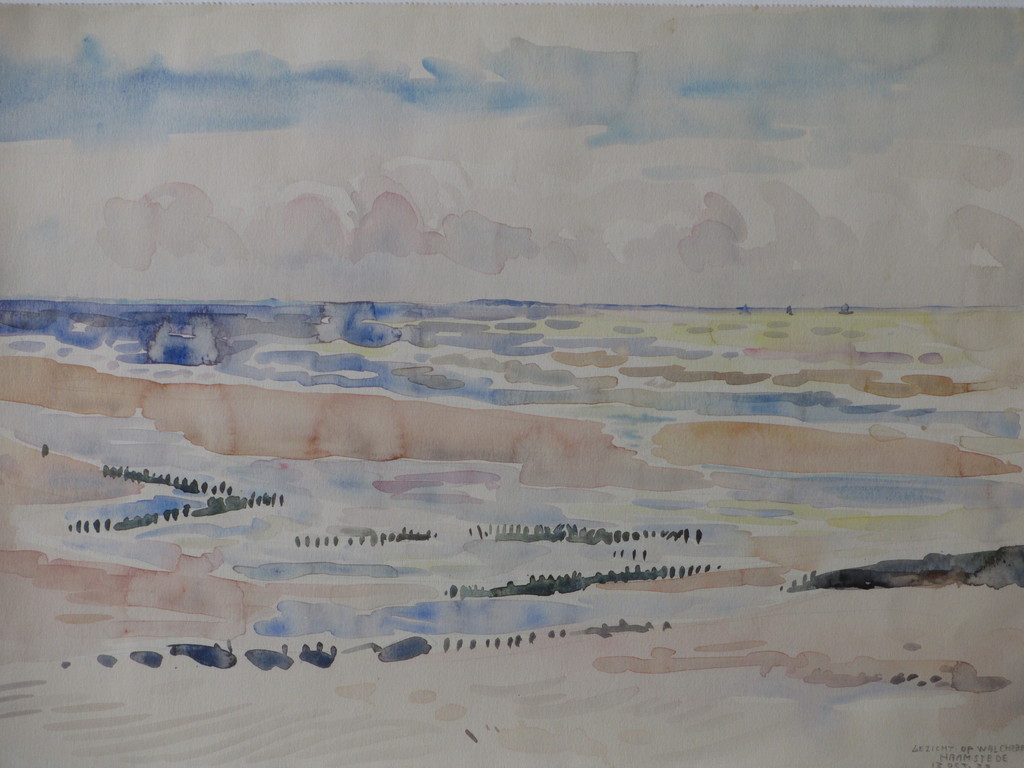 Han Krug, Gezicht op Walcheren vanuit Haamstede, Aquarel 1939 kopen? Bied vanaf 45!
