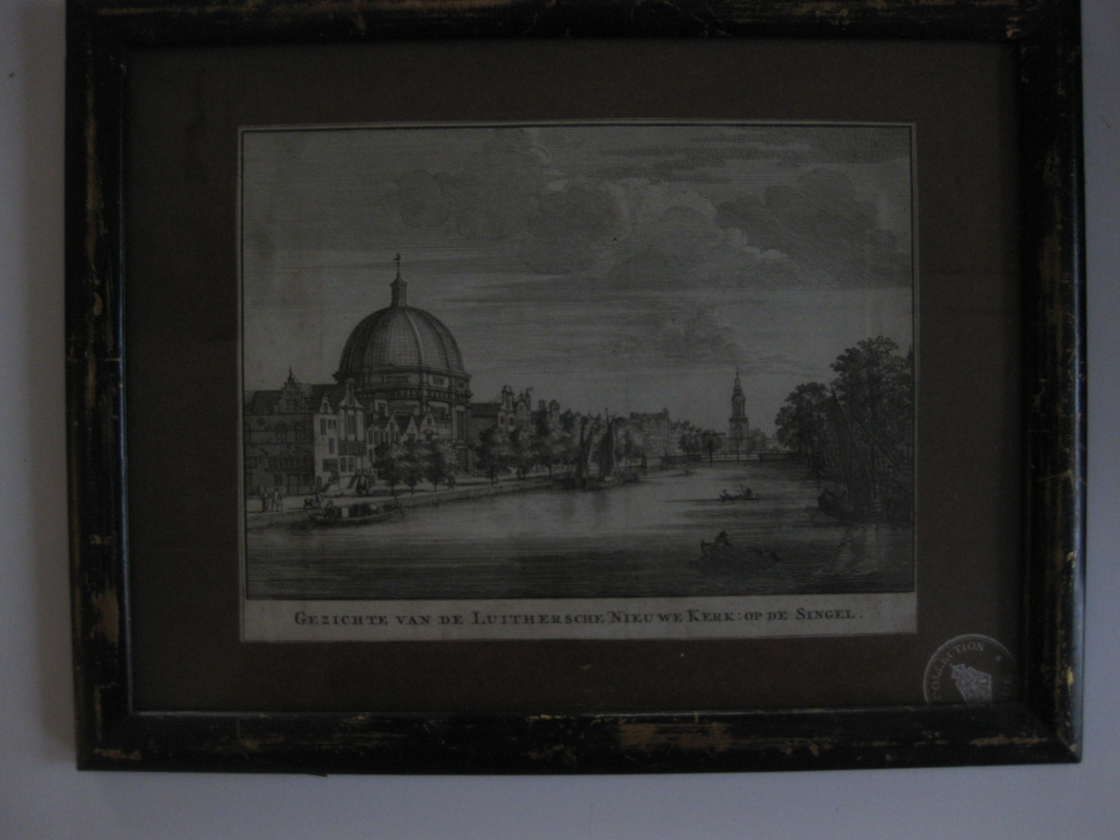 Kopergravure uit 1713 - Gezichte van de Luithersche Nieuwe Kerk: op de Singel - Uitgever Nicolaes ter Hoorn kopen? Bied vanaf 1!
