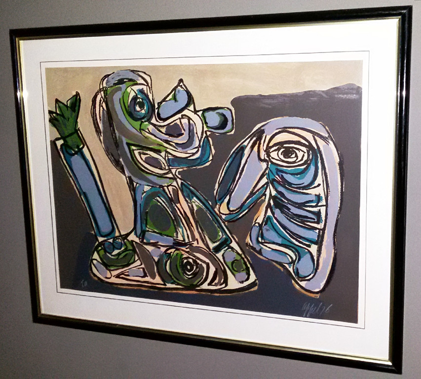 Karel Appel - Personages, zeefdruk (mooi ingelijst, groot) kopen? Bied vanaf 1100!