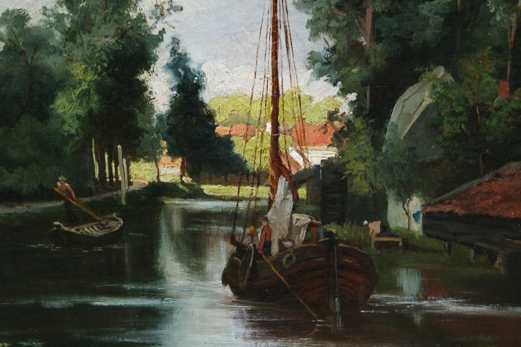 Jan Hillebrand WIJSMULLER (1855-1925) - olieverf op doek- landschap met zeilboot kopen? Bied vanaf 599!