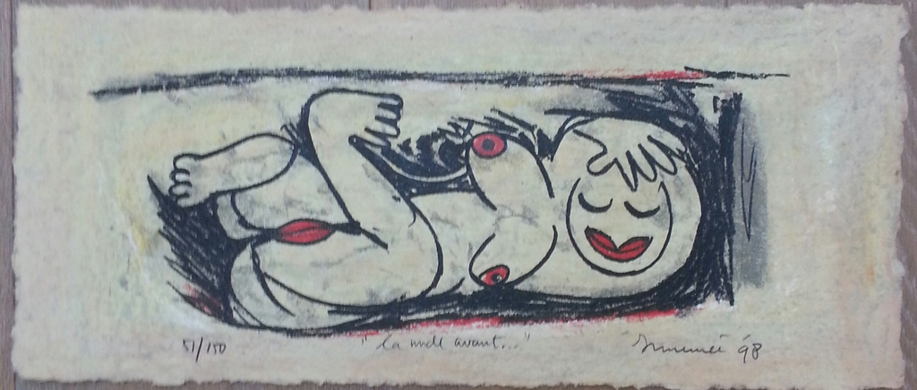 Hans Innemee, zeefdruk op handgeschept papier, titel; :la nude avant" kopen? Bied vanaf 35!