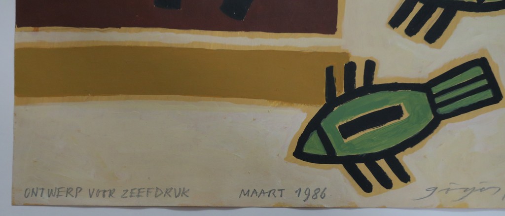 Ferenc Gogos: 1x Gouache, Ontwerp voor zeefdruk + 2 varianten van deze Zeefdruk! kopen? Bied vanaf 150!