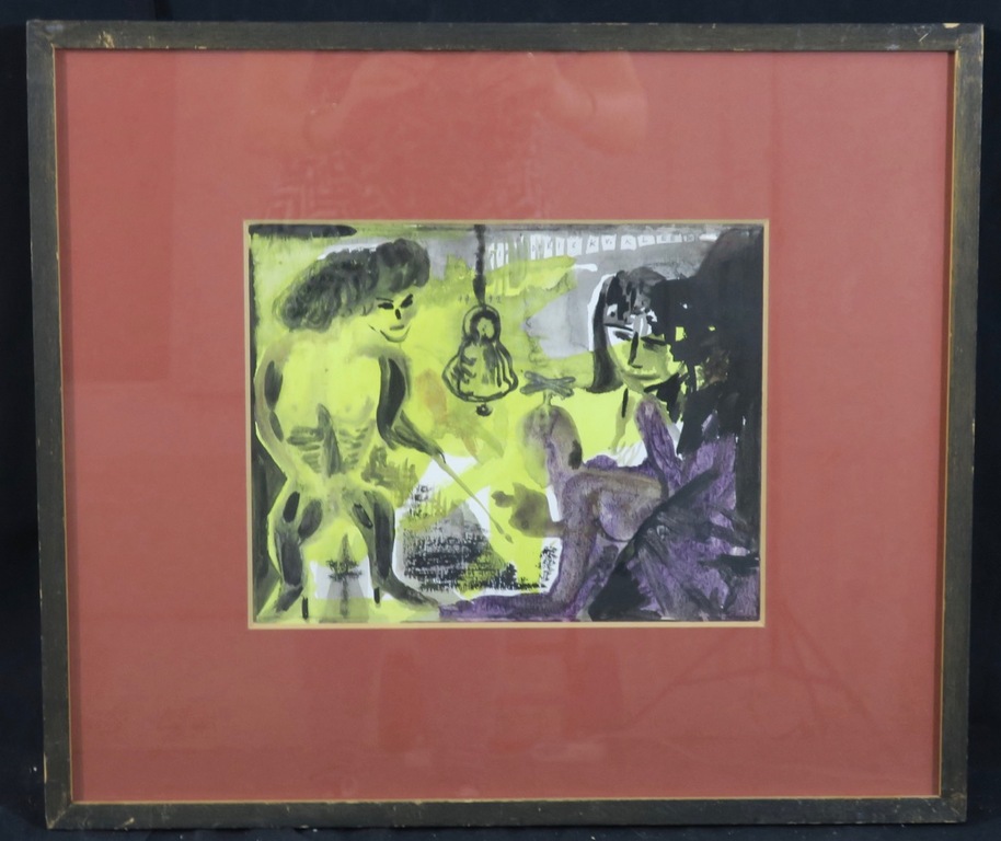 Diederick van Kleef: Aquarel, Dames I - Ingelijst kopen? Bied vanaf 20!