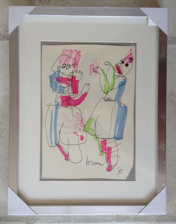 Herman Brood  - Originele Viltstift Tekening, getiteld: "2 vrouwen" kopen? Bied vanaf 1!