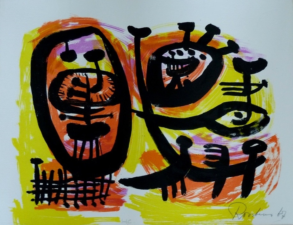 Anton Rooskens - litho: compositie - 1967 - handgesigneerd kopen? Bied vanaf 350!