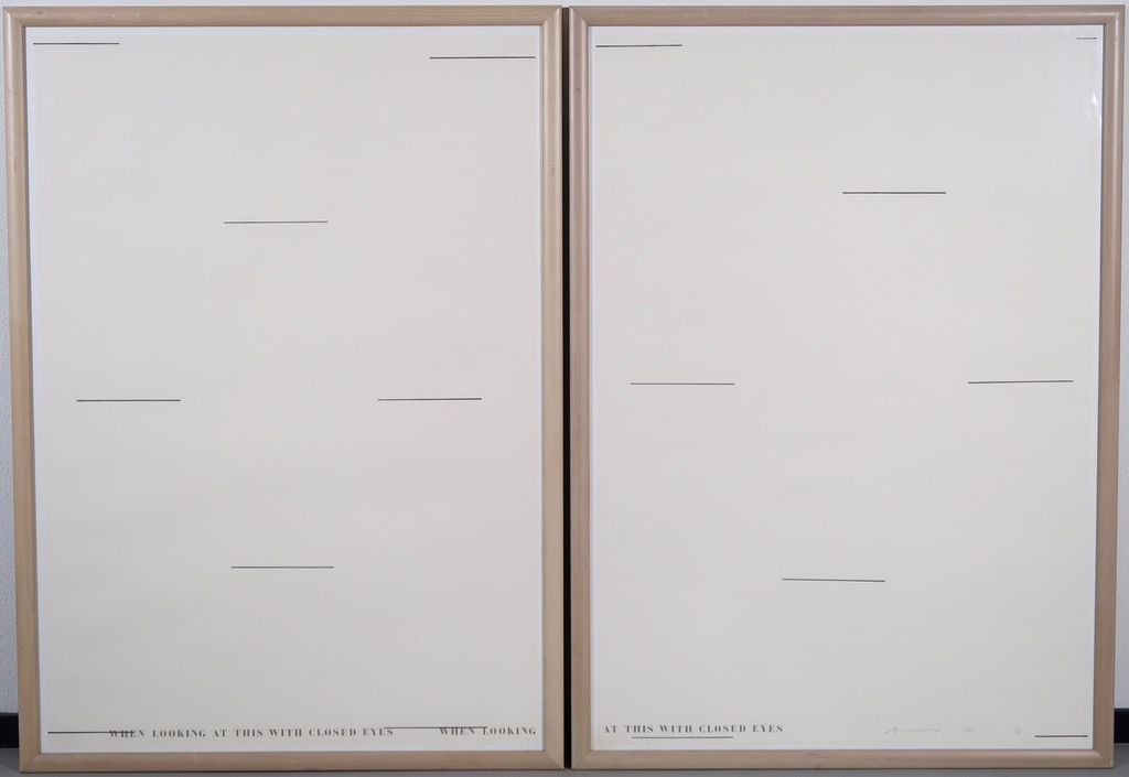 Shusaku Arakawa: Tweeluik van Litho's, When looking at this with.. - Ingelijst kopen? Bied vanaf 170!