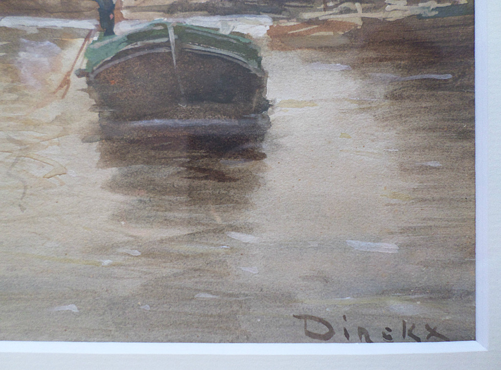 Anton Dirckx - Grachtengezicht, aquarel (mooi ingelijst) kopen? Bied vanaf 95!