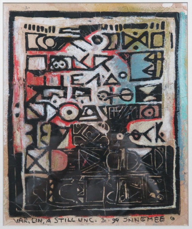 Hans Innemee: Acryl op papier, on a still - Ingelijst verkocht voor € 150!