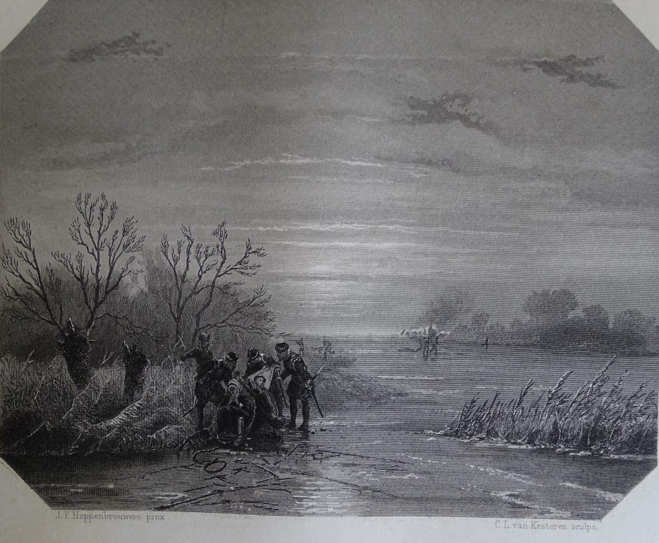 Hoppenbrouwers: Staalgravure, Lambert Melisz. vlucht met zijn moeder kopen? Bied vanaf 1!