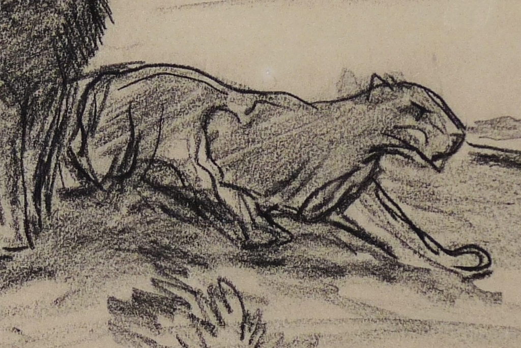 Jan van Essen, Tekening, Leeuw en leeuwin kopen? Bied vanaf 35!