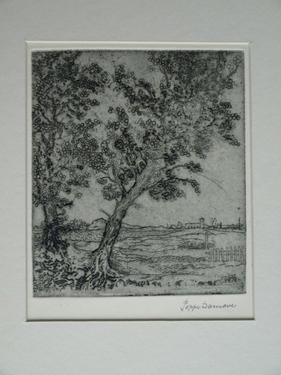 Poppe Damave (1921–1988) : ets , Uithoorn – gesigneerd  kopen? Bied vanaf 15!