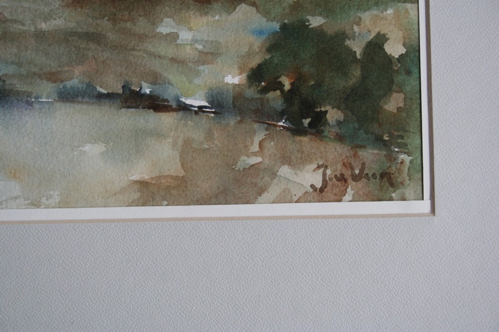 Jaap van Veen, aquarel, duinlandschap, gesigneerd kopen? Bied vanaf 30!