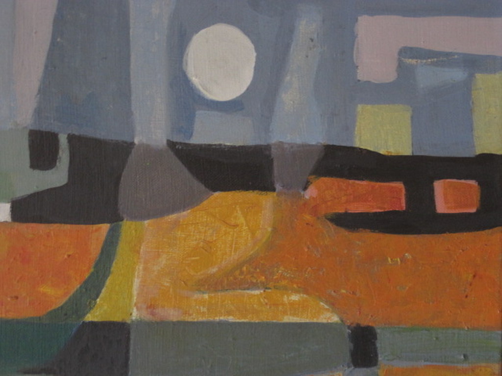 Juul Neumann 1919-1997 Amsterdams Kubist "landschap" acrylverf 1970 ges. kopen? Bied vanaf 1!