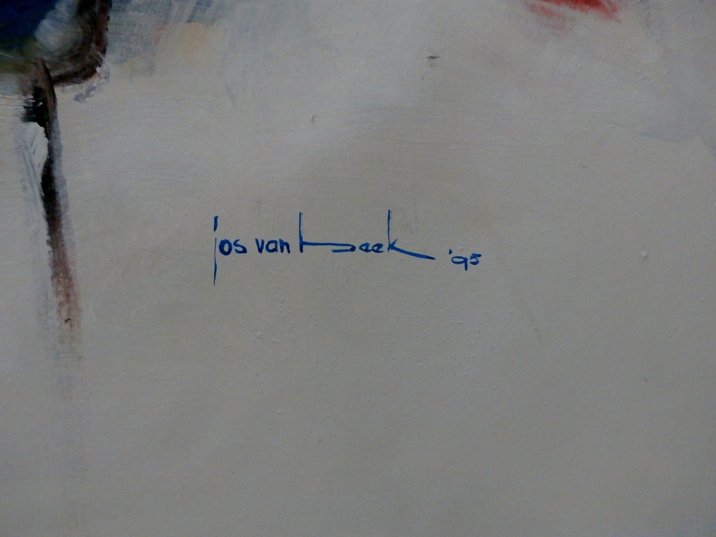 Jos van Beek - acryl op papier: omarmd idee - 1995 kopen? Bied vanaf 125!