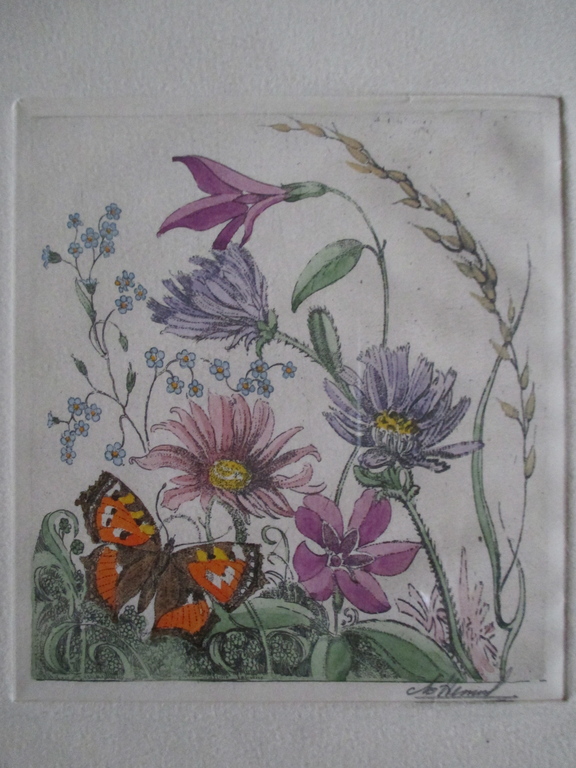 Ingekleurde gravure, gesigneerd kopen? Bied vanaf 25!