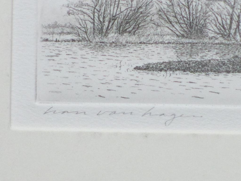 Han van Hagen, Waterrijk landschap, Ets 1987 kopen? Bied vanaf 35!