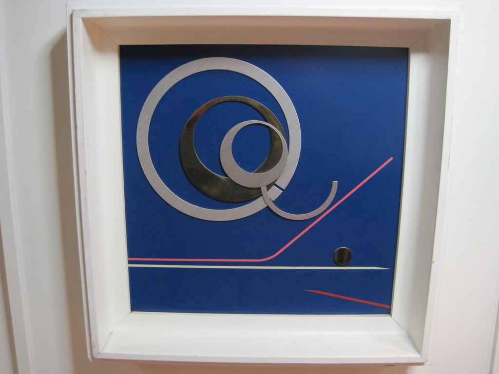 gesigneerd C.D. Nieuwenhuis "cirkels" metalen abstract ingelijst kopen? Bied vanaf 1!