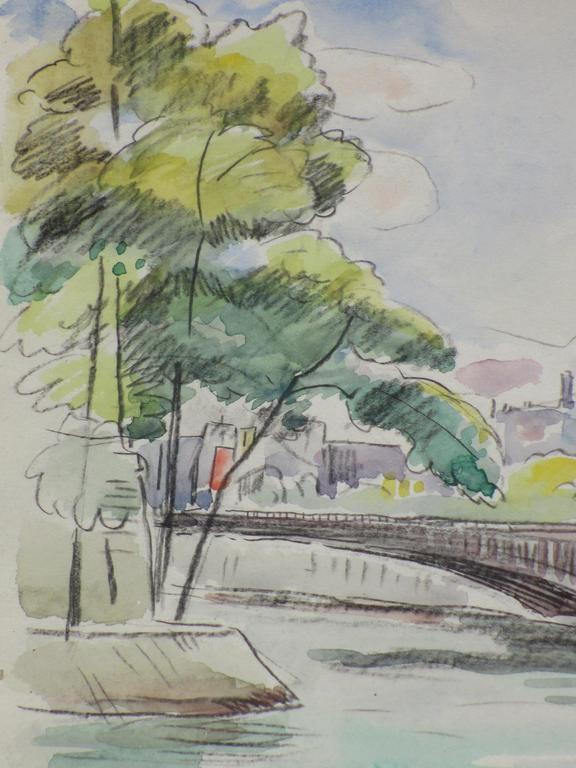 Han Krug, Parijs, Ile de Cité 1933, Aquarel kopen? Bied vanaf 40!