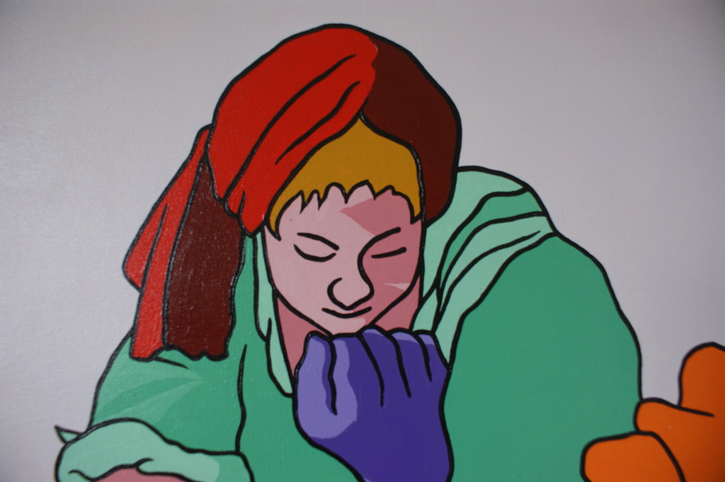 Ariel Zachor R.E.L  olie/acryl op doek 1 meter bij 1 meter kopen? Bied vanaf 225!