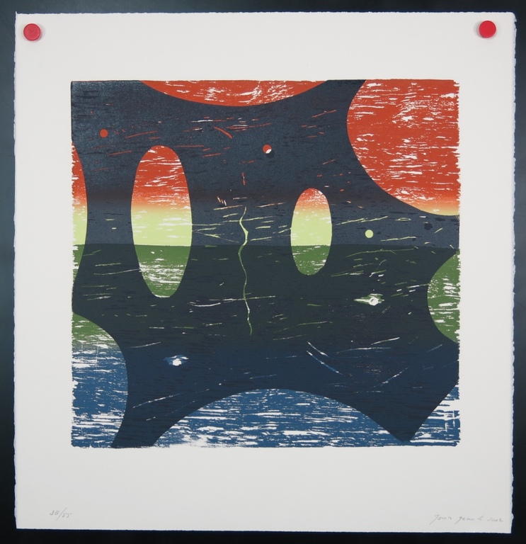 Joris Geurts: Houtsnede, zonder titel (Blauw/Zwart) kopen? Bied vanaf 20!