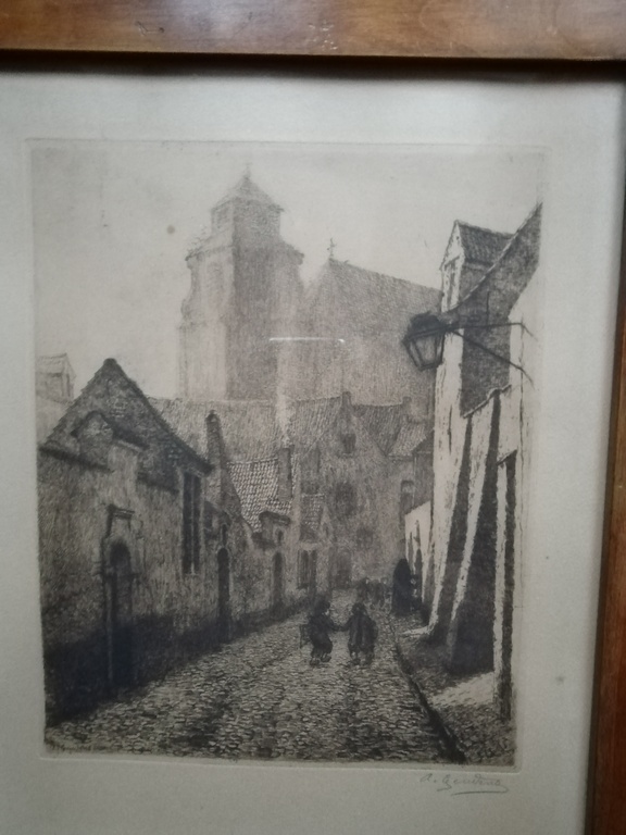 Albert Geudens (1869 - 1949) ets - Mechelse kerktoren kopen? Bied vanaf 1!