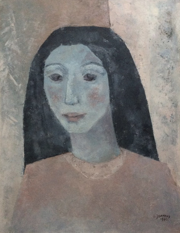 Irene Joffroy - Portret van vrouw - olieverf op papier, gesigneerd, 1973 kopen? Bied vanaf 125!