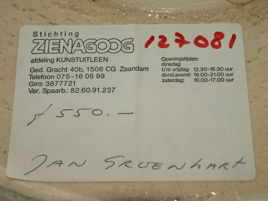 JAN GROENHART (1952) - gesigneerde schildering op aardewerk – Pakhuis-1990  kopen? Bied vanaf 75!