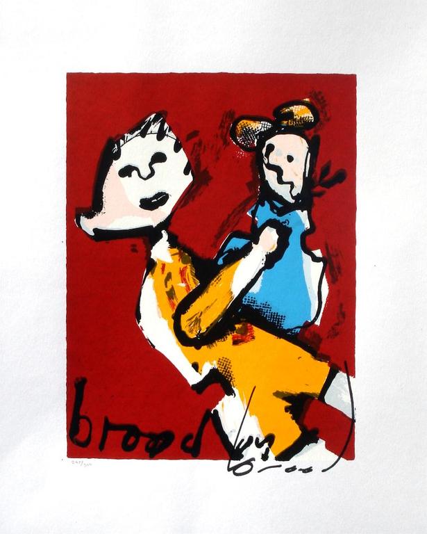 HERMAN BROOD, grote gelimiteerde en handgesign. zeefdruk 'Moeder en Kind' verkocht voor € 170!