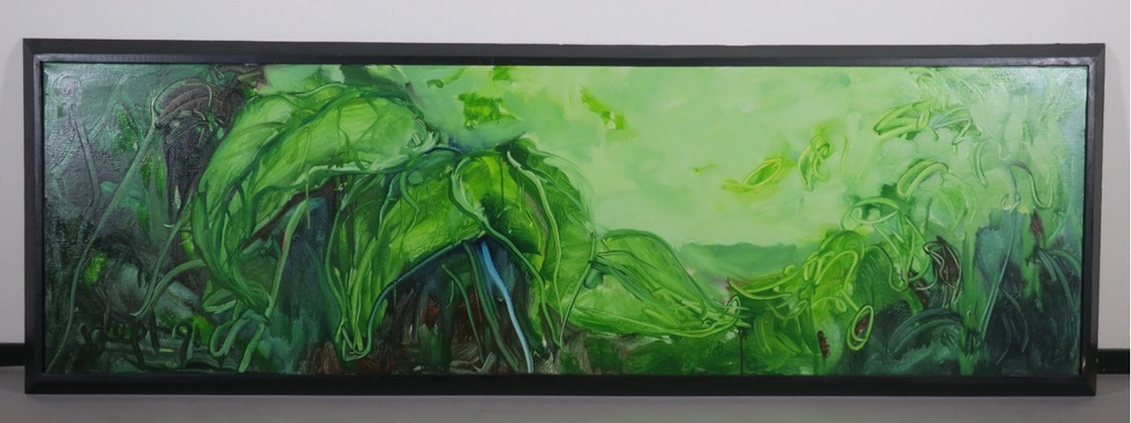 Hennie van der Vegt: Olieverf op doek, Ruigoord - Ingelijst (Zeer groot) verkocht voor € 225!