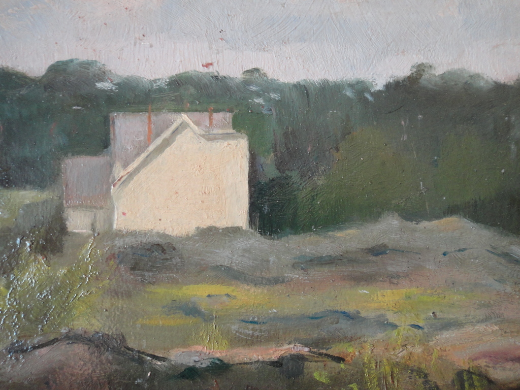 Johannes Baptista Crol, olieverf op board, 'villa in de duinen'. kopen? Bied vanaf 1!