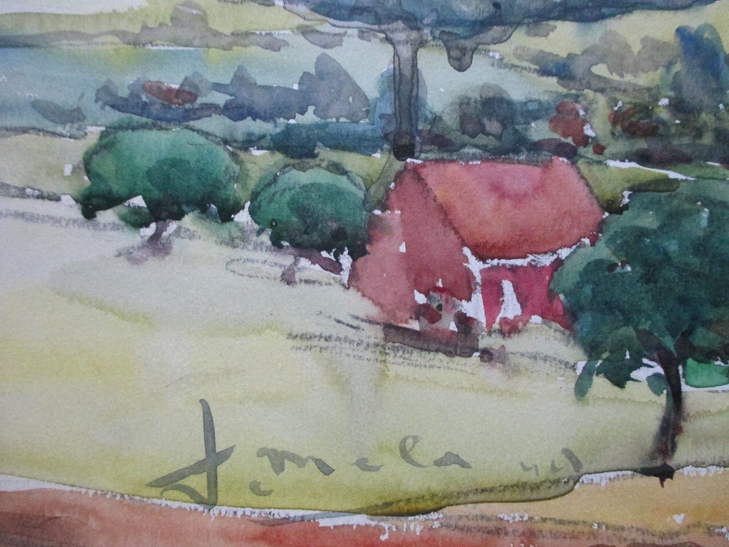 Onbekend gesigneerd, 3 aquarellen kopen? Bied vanaf 1!