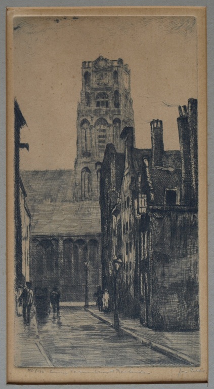 Jan Sirks : Ets , Lange Torenstraat Rotterdam – gesigneerd – 1903 kopen? Bied vanaf 1!