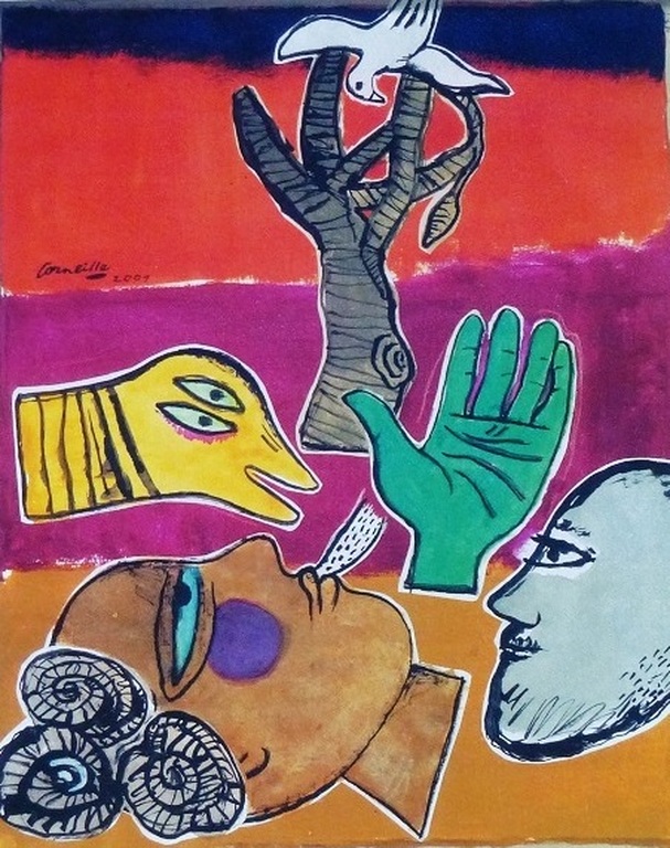 Corneille, zeefdruk, 2001, handgesigneerd en genummerd verkocht voor € 195!