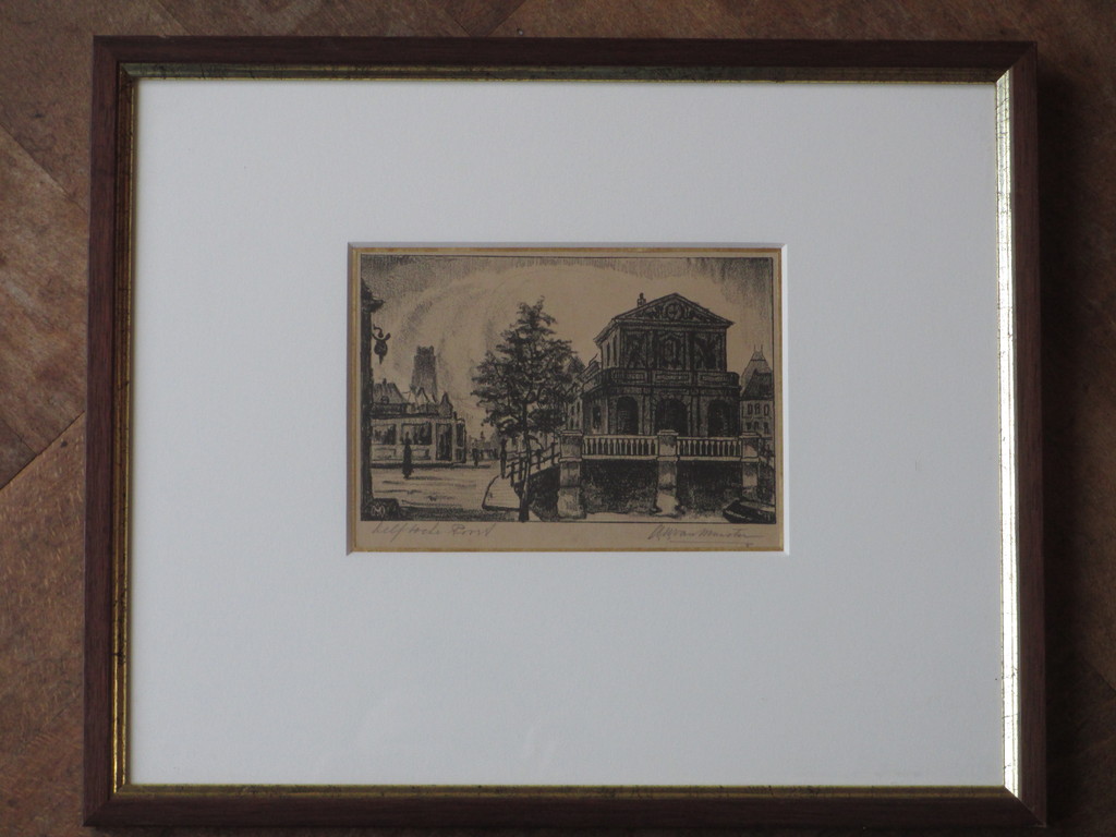 A.W. van Munster, Delftsche Poort Rotterdam, Litho kopen? Bied vanaf 20!