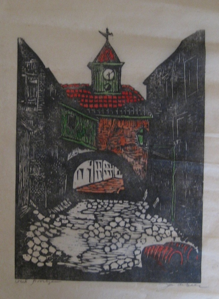 Jac de Beer 2x  Houtdruk Westertoren Amsterdam en Oud Poortje kopen? Bied vanaf 1!