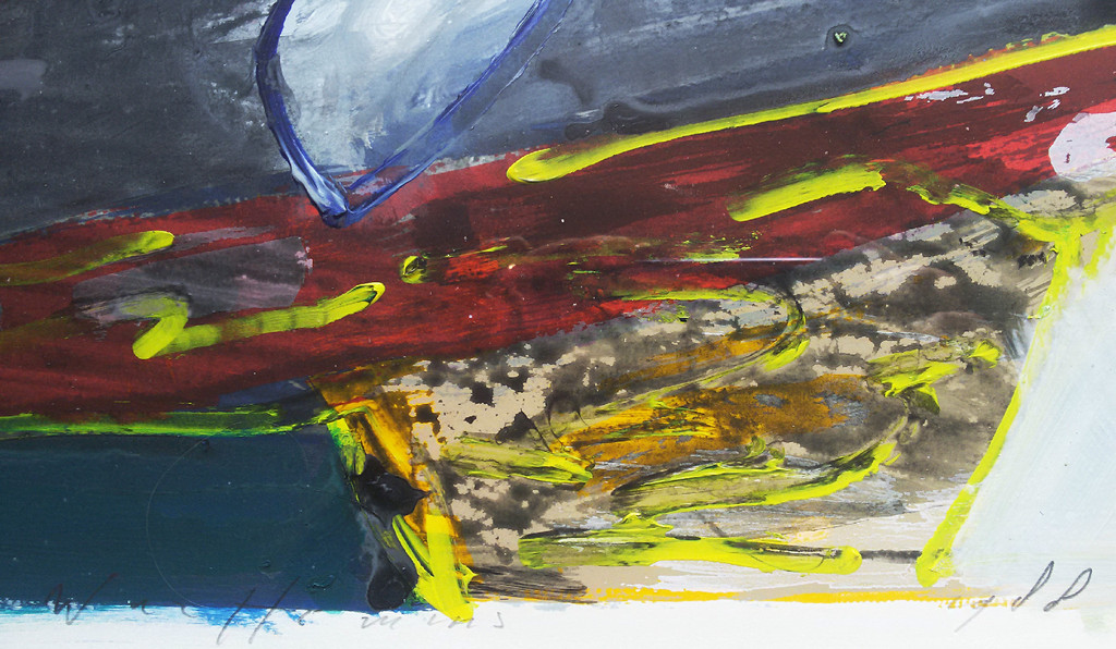 Piet Warffemius - Abstract, acrylverf op papier (mooi ingelijst, groot) kopen? Bied vanaf 250!
