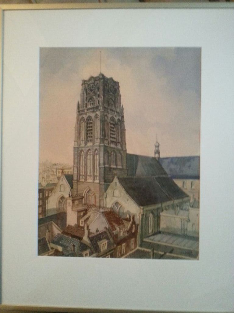 Fraaie handgesigneerde en ingekleurde ets op papier van H L Starre (onbekend)   verkocht voor € 50!