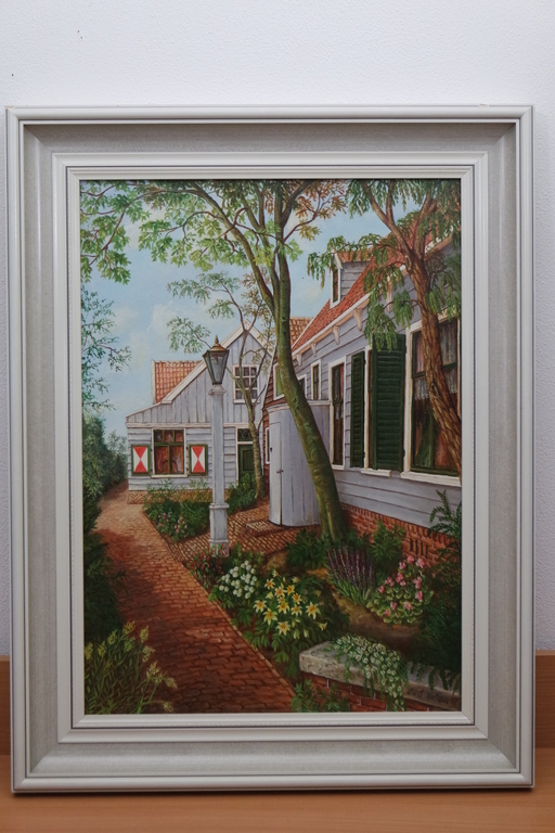 Bart Rietman (1933) - olieverf op doek - straatgezicht kopen? Bied vanaf 325!