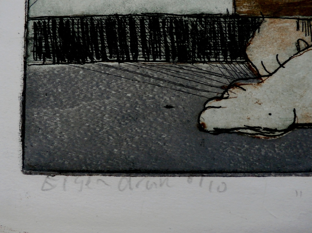 Jan Verburg - ets/aquatint - verdwijnnummer met bureau - 1991 - Aanbieding!!! kopen? Bied vanaf 75!