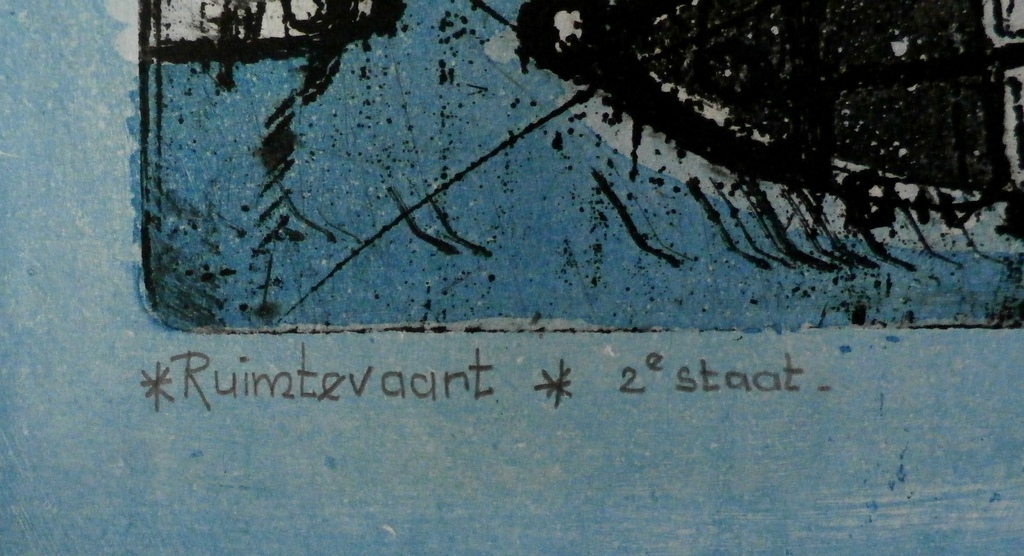 Rob Clous - ets/aquatint: ruimtevaart - 1965 - oplage: 10 stuks kopen? Bied vanaf 35!