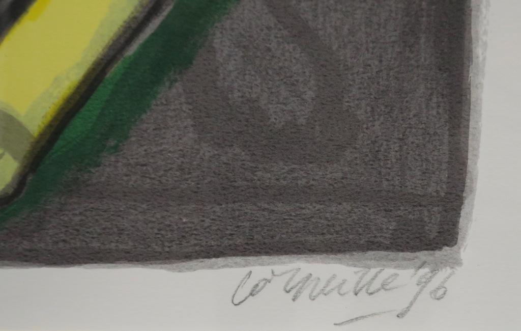 Corneille: Litho, Zonder titel (gele kat) - Ingelijst kopen? Bied vanaf 1!